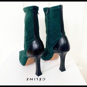 Brand new, never worn,  Celine Madame boots in green suede. Size 8.5B